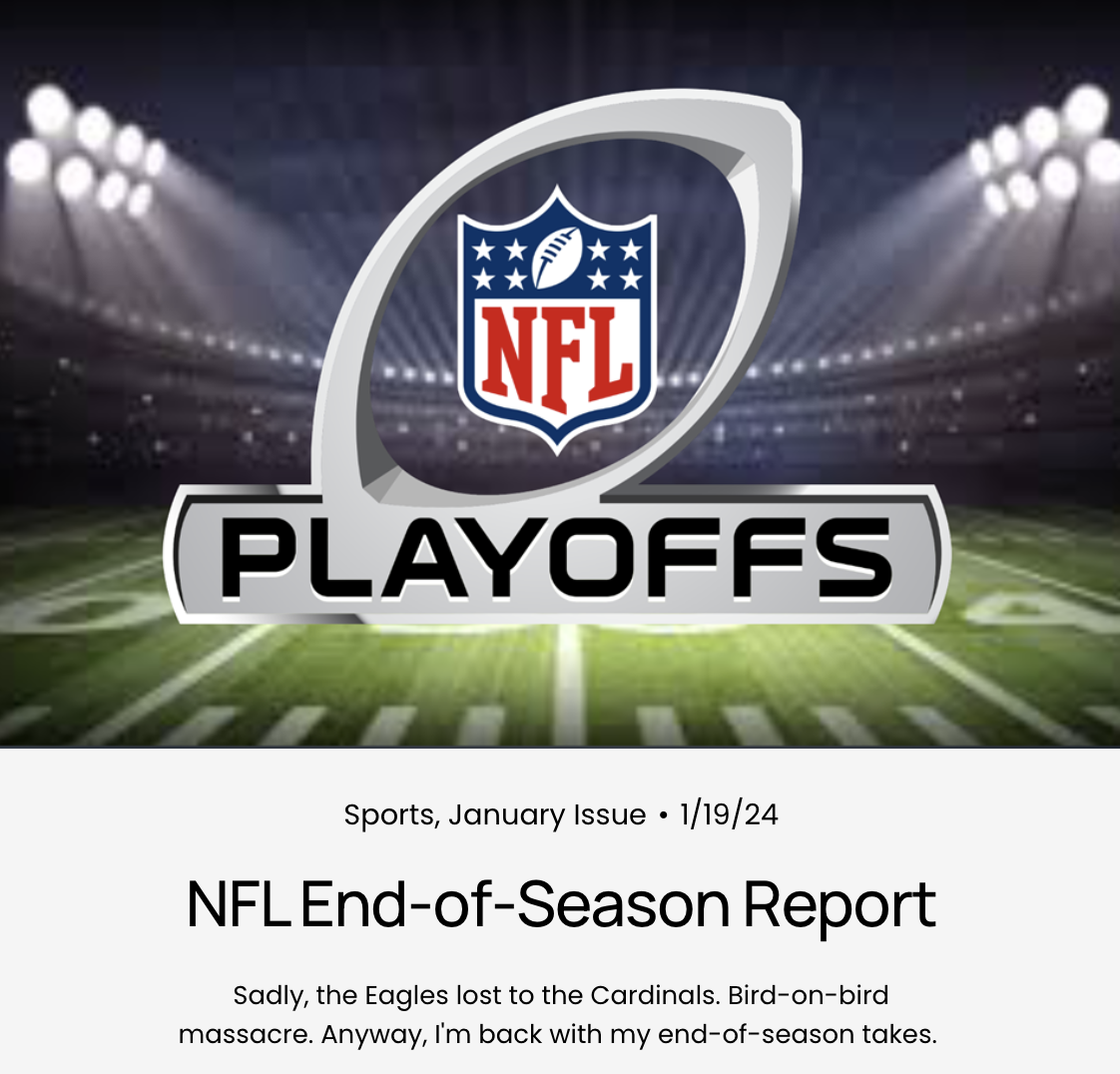 Screenshot of an NFL article